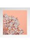 Milano Women's Floral Leaf Patterned Tivil Silk Scarf Salmon 90X90