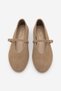 Women's Round Toe Strappy Mary Jane Casual Ballerinas Sihas Camel Suede - 7