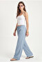 Women's New George Linen Blend Loose Fit Woven Blue Trousers - 3