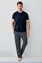 Men's 100% Cotton Crew Neck Short Sleeve Pajama Set