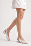Women's White Detailed Heeled Shoes - 5