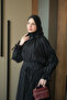 Women's Skirt with Laces, Self-Striped, Inner Lining, Tulle Fabric Set, Black - 3