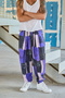 Men's Pleated Loose Shalwar Trousers with Elastic Waist and Cuffs - 4