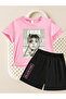 Lisa from Blackpink K-Pop Printed Cotton Short Sleeve Children's Tshirt-Shorts Two-Piece Set
