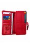 Unisex Genuine Leather Red Color Zippered Multi-Compartment Long Wallet - 6