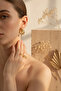 Modern Stylish Yellow Color Interlocking Ring Design Women's Bijouterie Earrings - 5