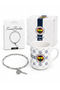 License-Protected Striped Steel Bracelet+Mug Set with Special Box