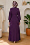 Women's Viscose Plus Size Pleated Sleeve Dress - 2