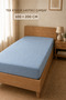 Single Elastic Sheet 100X200 cm Blue with Flexible Edges - 2