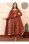 Red Cotton Salwar Kameez Dupatta - ALV2054-Red-Size-M-38-Inches - 4
