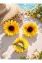 Yellow Color with Sunflower Figure 10 cm Automatic Buckle - 2