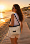 Black Women's Straw Shoulder Bag with Adjustable Strap and Zipper, Summer Casual Stylish Crossbody Bag Model - 5