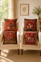 Red Ethnic India Elephants Patterned Set of 4 Throw Pillow Covers - 2