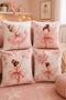 Pink Ballerina Patterned 4-Piece Kids and Baby Pillowcase Set