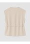 Ozmarka New Season Beige Large Size Belted Women's Classic Vest - 5