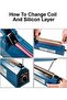 PFS 300 12" Impulse Heat Sealing Machine – Heavy Duty Manual Hand Sealer Machine & Portable Sealing Machine for Snacks, Plastic, Poly, Mylar & Shrink Wrap Bags, 300 mm, Blue - 6
