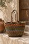 Braided and Wicker Tres Rope Jute Rope Colorful Beach Bag Jute Handle Bag Wicker