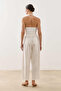 Linen Barrel Trousers Ecru - 6