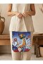 Women's Cat Pattern Woven Shoulder Bag Daily Tote Bag - 5