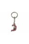 316L Stainless Steel Pink Enamel Detailed Crescent Moon Figured Keychain & Bag Ornament - 3