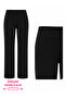 Plus Size Velvet Lycra Elastic Waist Piped Leg Women's Tights - 2