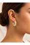 Curved Stone Hoop Earrings