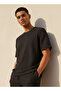 Men Regular Fit Crew Neck Short Sleeves Textured T-shirt