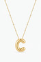 Women's Steel Curved Balloon Letter Figured Ball Chain Letter Necklace - 2