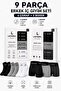 Men's 9-Piece Underwear Set Cotton 3 Boxers 6 Socks Multi-Pack - Black - Smoked - Gray - White Mariposa S