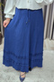 Women's Clothing Plus Size Seersucker Layered Flared Skirt - 6