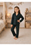 Girl's Cotton Buttoned Suede Long-Sleeved Pajama Set - 3