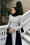 Black and White Princess Vera Dress with Polka Dots - 3