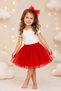 Red Girls' Tutu Skirt - Lined Elastic Waist 23Rd April Performance and Ballet Tulle Skirt