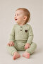 Ribbed Long Sleeve Double Set with Teddy Bear Detail - Top and Bottom Set - 3