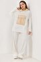 Women's Hooded Tracksuit with Front Pockets White