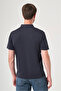 Navy Blue Polo Collar Short Sleeve Relaxed Fit Flexible Non-Fraying Collar Technology T-Shirt 101126017 - 5