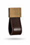 Genuine Leather Furniture Handle Drawer Knob Brown - Brass Look Cabinet Door Handle - 2