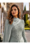 Stone Embellished Cape Detailed Special Evening Dress - 6
