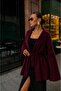 Belted Women's Beard Knitwear Cardigan 75 cm - 6