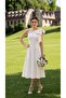 One-Shoulder Midi Length Flared Evening Dress with Lining and Bow Detail for Wedding, Engagement, Graduation, and Special Occasions - 3