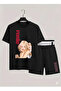 Rose from Blackpink K-Pop Printed Cotton Short Sleeved Children's Tshirt-Shorts Two-Piece Set