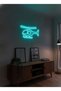 Helikopter Figürlü LED Neon Duvar Tablosu | Mavi Aydınlatmalı Modern Dekor | Genç Odası - 5