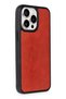 Concepta Newface iPhone 15 Pro Case Aras Leather Cover (74443) - Red - 2