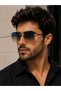Rimless Geometric Sunglasses with Frame Gradient Glass Uv400