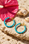 30 mm Turquoise Enamel Hoop Earrings