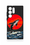 Samsung S23 Ultra Compatible Red Sun Whale Patterned Silicone Case - 2