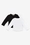 Black and White Long Sleeve Combed Cotton Basic T-Shirt Pack of 2