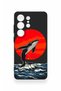 Samsung S26 Ultra Compatible Red Sun Whale Pattern Silicone Case - 2
