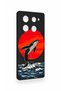 Infinix Note 40 Pro Compatible Red Sun Whale Pattern Silicone Case - 3