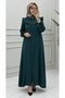 Merve Emerald Ferace Women's Stylish Elegant Hijab Ferace Modern Design - 2